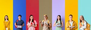 Group,Of,Students,On,Color,Background
